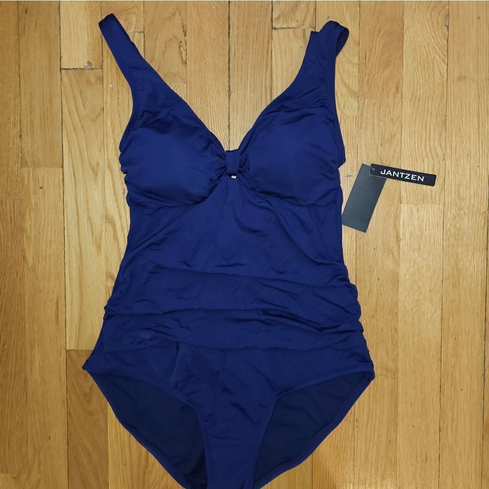 Jantzen Women's Navy Blue Women's One Piece Swimsuit Size 10